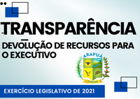 DEVOLUÇÃO DE RECURSOS PARA A PREFEITURA MUNICIPAL DE ARAPUÁ/MG